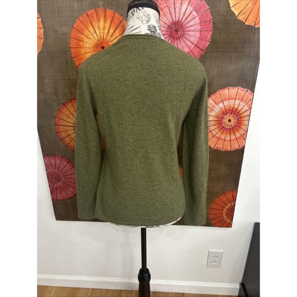 Vintage Tweeds Olive Green 100% 2Ply- Cashmere Sweater Classic Preppy Style Sz S - Picture 3 of 5